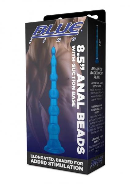 Blue Line Anal Beads W/suction Cup 8.5