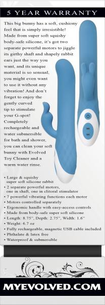 Big Soft Bunny Rabbit Style Vibrator Blue | SexToy.com