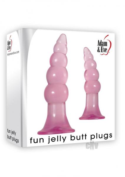 Fun Jelly Butt Plugs Pink Set of 2 | SexToy.com