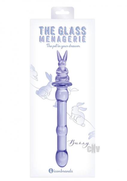 Glass Menage Rabbit Dildo Purple