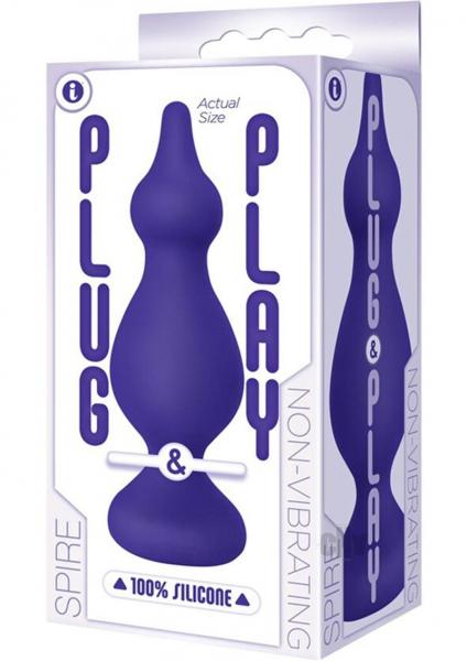 Plug And Play Silicone Spire Plum Purple Anal Probe | SexToy.com