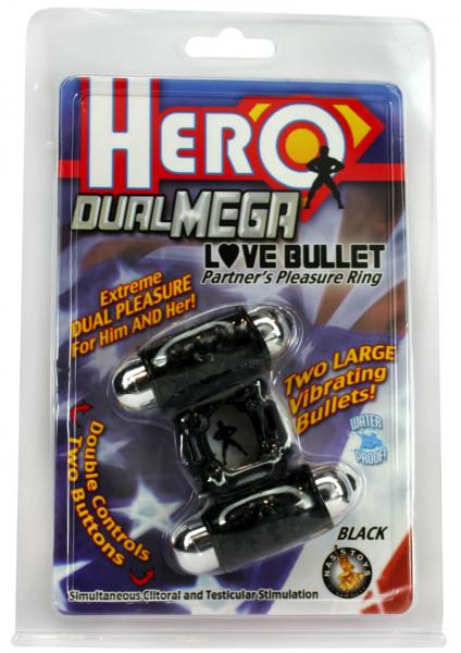 Hero Dual Mega Love Bullet Black | SexToy.com