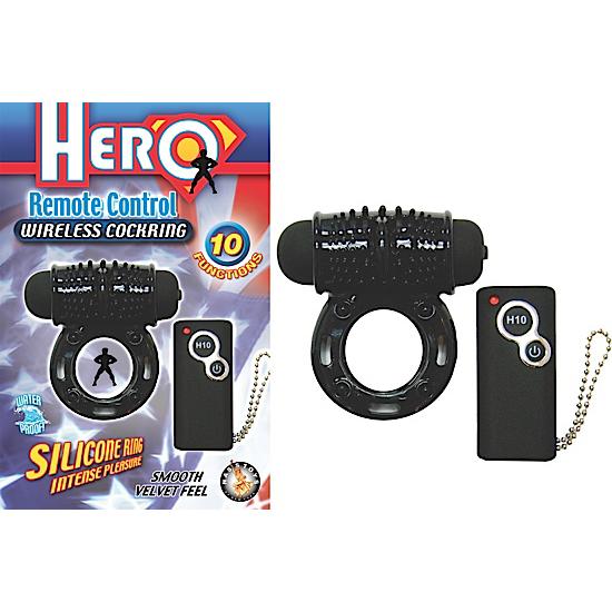 Hero Remote Control Wireless Cock Ring Black | SexToy.com