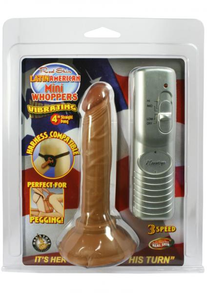 Real Skin Latin American Mini Whoppers Vibrating Dong Brown 4 Inch | SexToy.com