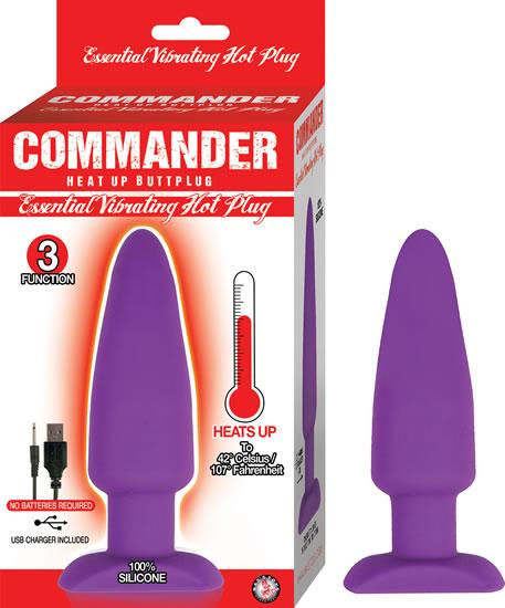 Commander Essential Vibrating Hot Butt Plug Purple | SexToy.com