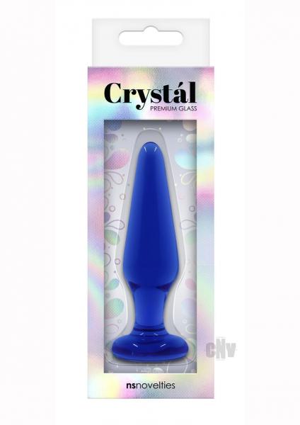 Crystal Glass Tapered Plug Med Blue | SexToy.com