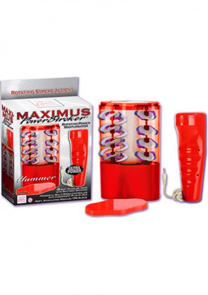 MAXIMUS POWER STROKER HUMMER ROTATING MASTURBATOR WITH REMOTE RED | SexToy.com
