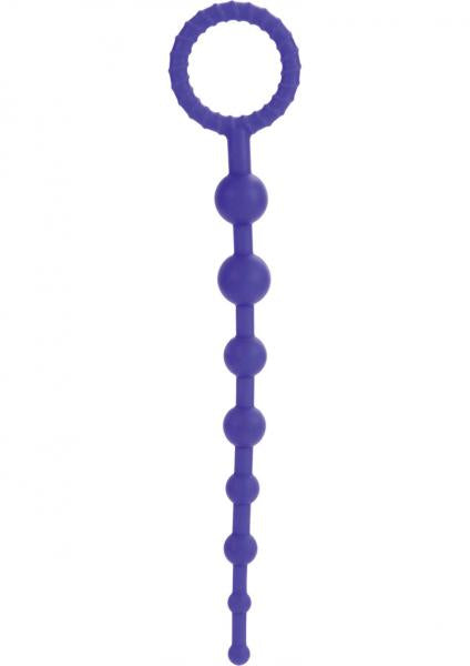 Booty Call X-10 Silicone Anal Beads Purple 8 Inch | SexToy.com