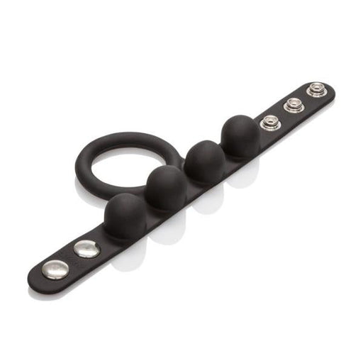 Large Weighted C Ring Ball Stretcher Silicone Black | SexToy.com
