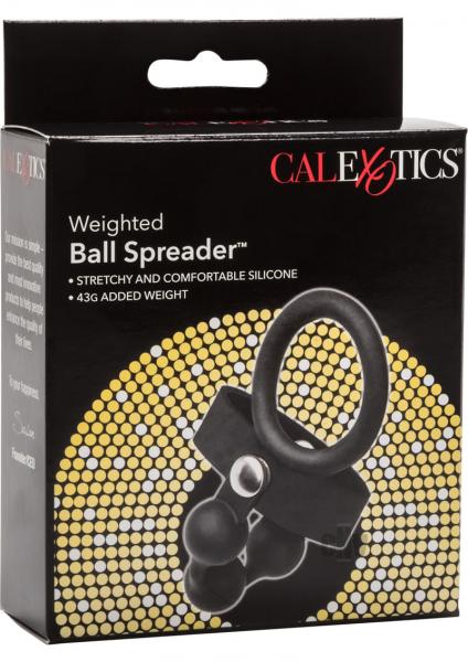 Tri Snap Weighted Ball Spreader Silicone Black | SexToy.com