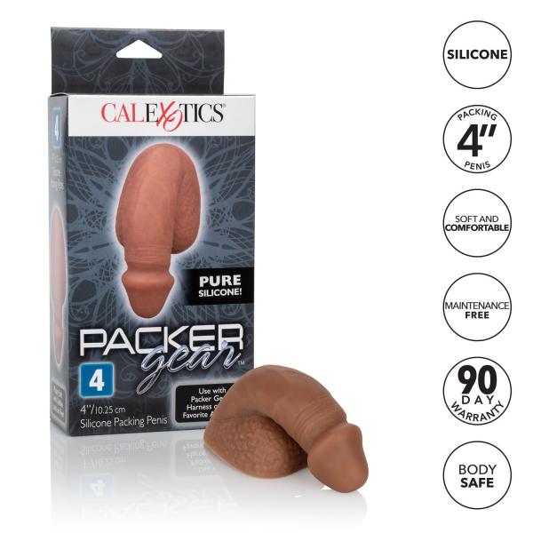 Packer Gear 4 inches Silicone Packing Penis Brown | SexToy.com