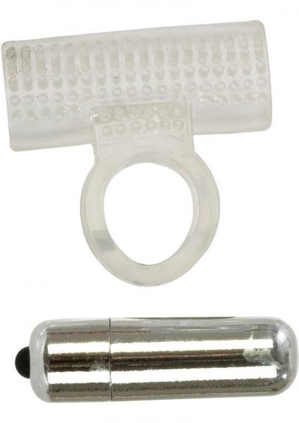 Basic Essentials Vibrating Action Enhancer With Removable Stimulator Clear | SexToy.com