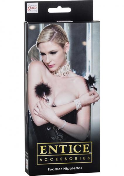 Entice Feather Nipplettes Nipple Clamps Black | SexToy.com