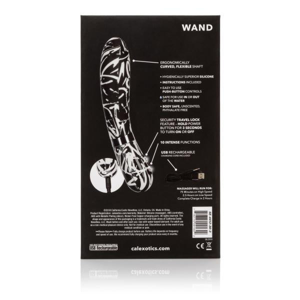 Hype Wand Flexible Shaft Black White Vibrator | SexToy.com