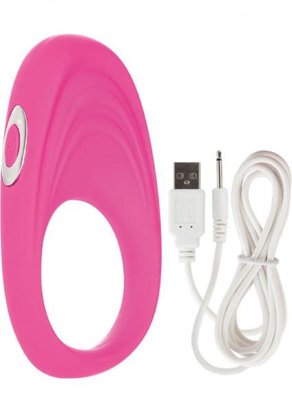 Embrace Pleasure Ring Silicone Vibrating Cockring Waterproof Pink | SexToy.com