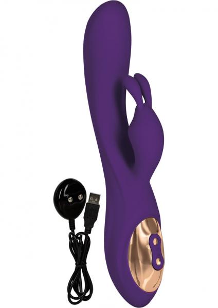 Entice Katharine Silicone Rechargeable Warming Rabbit Purple | SexToy.com