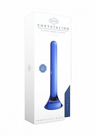 Chrystalino Tower Blue Glass Wand | SexToy.com