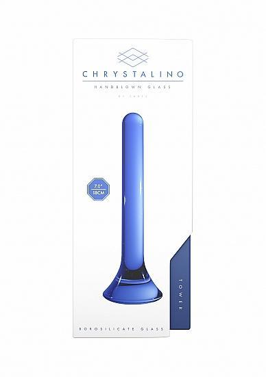 Chrystalino Tower Blue Glass Wand | SexToy.com