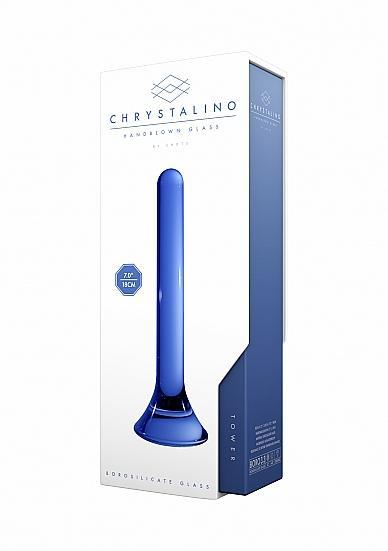 Chrystalino Tower Blue Glass Wand | SexToy.com