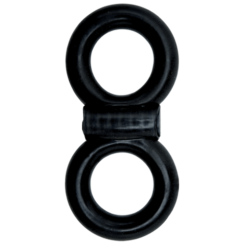 Adam Male Cock and Ball Infinity Vibrating Cock Ring Black | SexToy.com