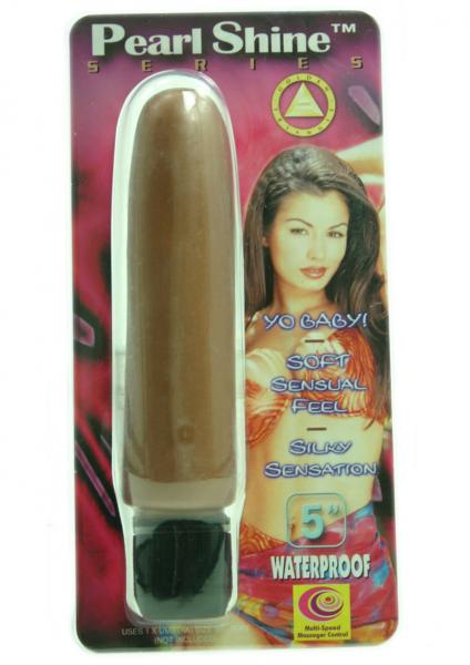 PEARL SHINE SMOOTH 5 INCH VIBRATOR BROWN WATERPROOF | SexToy.com