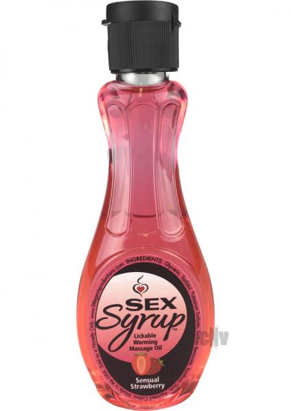 Sex Syrup Sensual Strawberry Massage Oil 4oz | SexToy.com