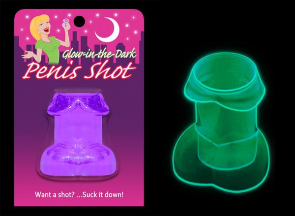 Glow In The Dark Penis Shot Glass Purple | SexToy.com