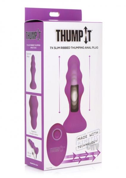 7x Slim Ribbed Thumping Silicone Anal Plug | SexToy.com