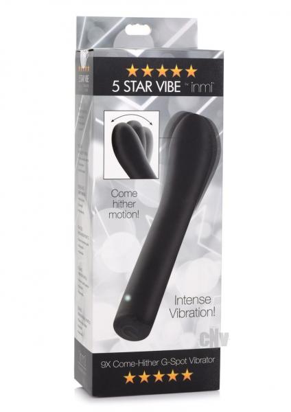 5 Star 9x Come-hither G-spot Silicone Vibrator - Black | SexToy.com