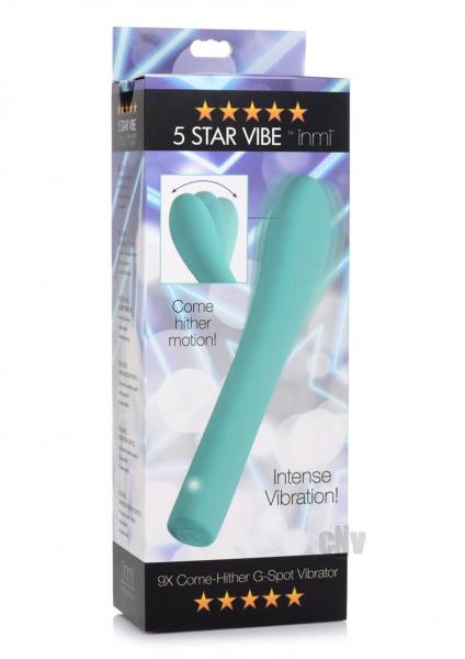 5 Star 9x Come-hither G-spot Silicone Vibrator - Teal | SexToy.com