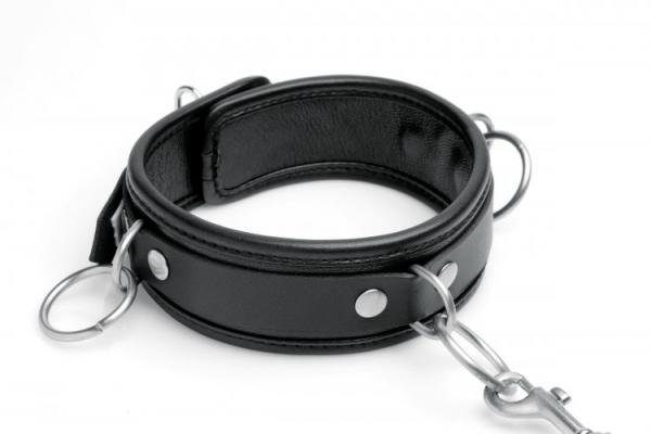 Isabella Sinclaire 3 Ring Leather Collar With Leash