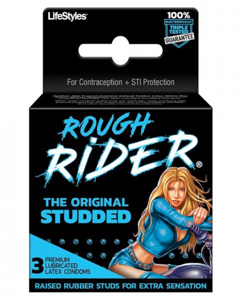 Rough Rider Studded Condom 3 Pack | SexToy.com
