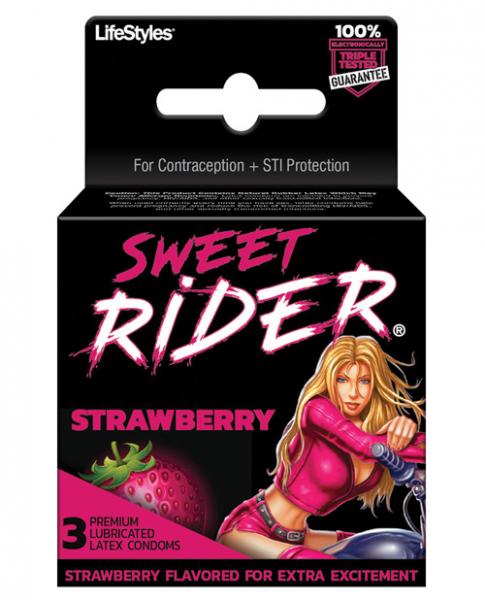 Lifestyles Sweet Rider Condoms Strawberry 3 Pack | SexToy.com