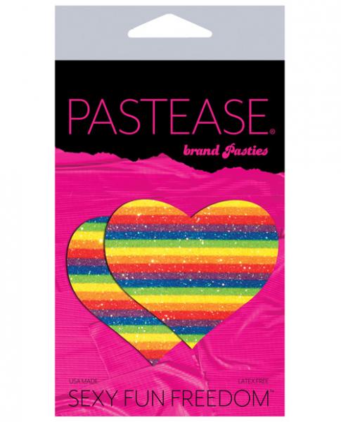 Pastease Glitter Rainbow Heart Pasties | SexToy.com