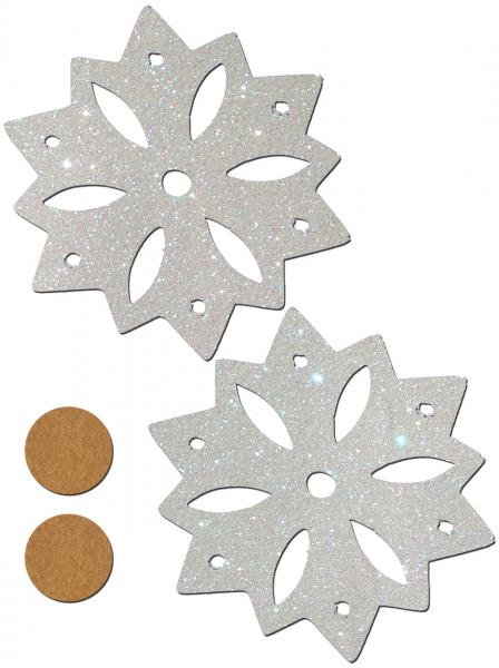 Silver Glitter Snowflakes Nipple Pasties O/S | SexToy.com