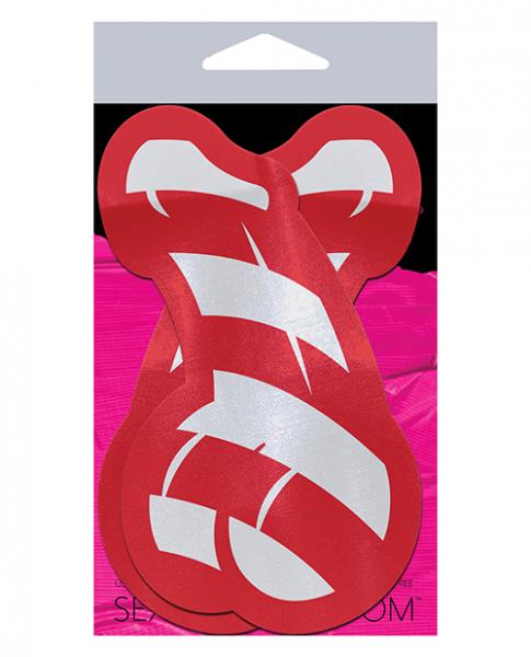 Pastease Candy Cane Dicks Red & White Pasties O/S | SexToy.com