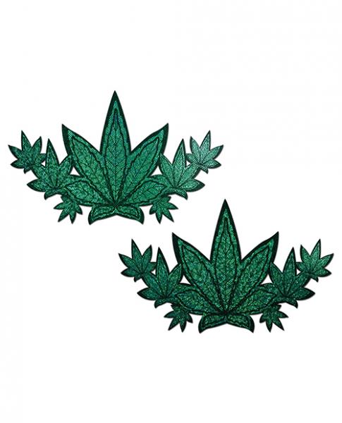 Pastease Demi Glitter Leaf Pasties Green O/S | SexToy.com