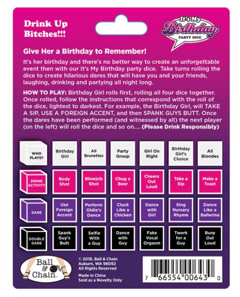 It's My Birthday Party Dice Game | SexToy.com