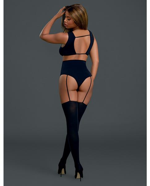 Cross Vest Teddy Bodystocking Black O/S | SexToy.com