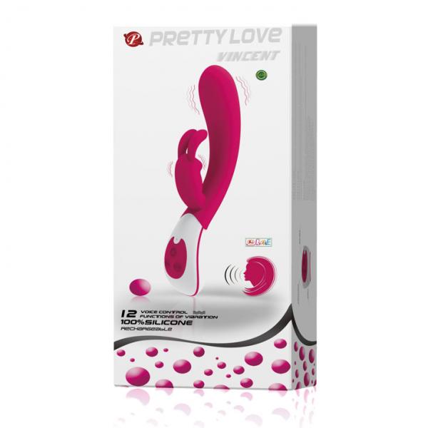 Vincent Voice Controlled Rechargeable Rabbit Vibrator - Pink