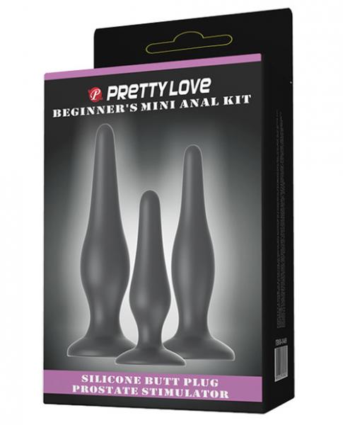Pretty Love Beginner's Mini Anal Kit Black Set Of 3