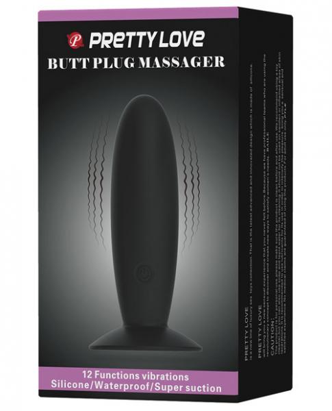 Pretty Love Butt Plug Massager 12 Function Black