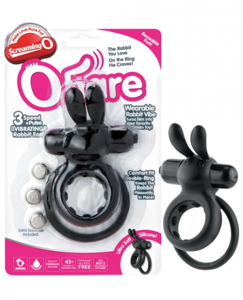 OHare Rabbit Vibrating Ring - Black | SexToy.com