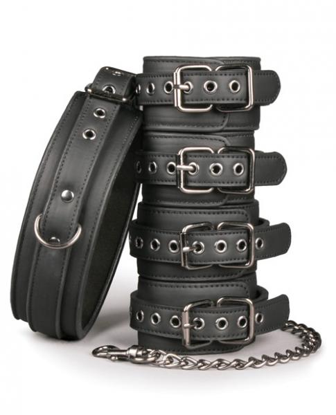 Easy Toys Fetish Set Collar, Ankle & Wrist Cuffs Black