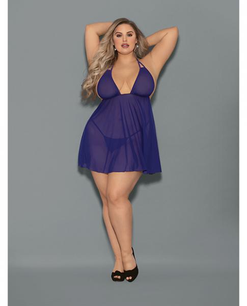 Euphoria Sheer Babydoll Midnight Purple Qn