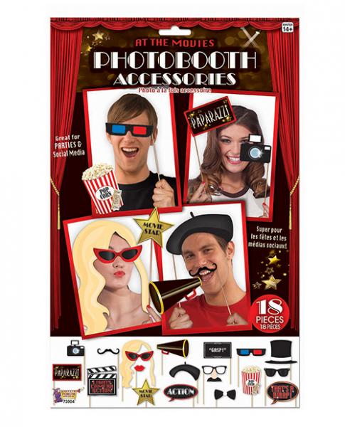 At The Movies Photo Booth Prop Kit  18 Pieces