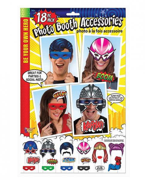 Be Your Own Hero Photo Booth Prop Kit 18 Pieces
