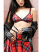 Vibes Fuck Off  Bralette & Thong Plaid S/m | SexToy.com