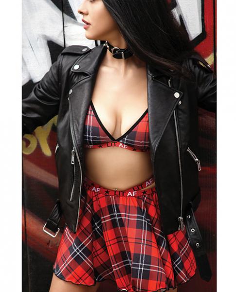 Vibes LIT AF Skirt Red Plaid S/M | SexToy.com