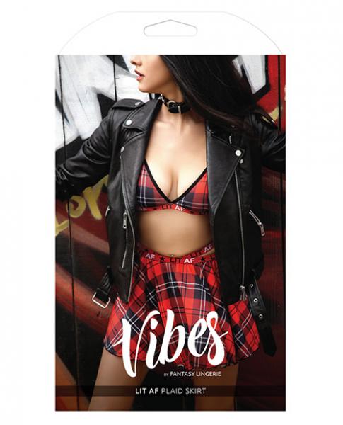 Vibes LIT AF Skirt Red Plaid S/M | SexToy.com